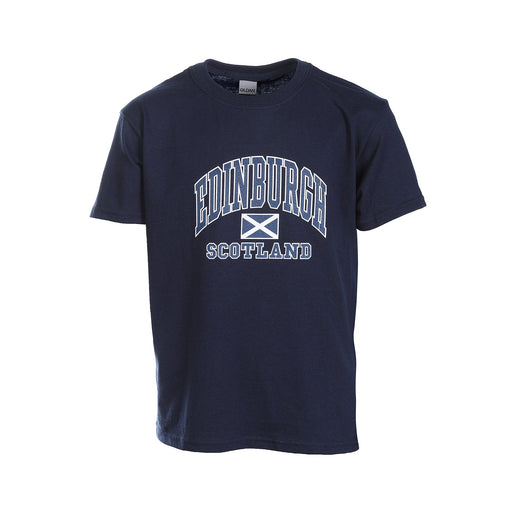 Kids Edinburgh Harvard Print T/Shirt Navy - Heritage Of Scotland - Navy