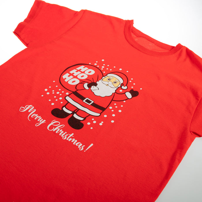 Kids Merry Christmas Santa T-Shirt - Heritage Of Scotland - RED