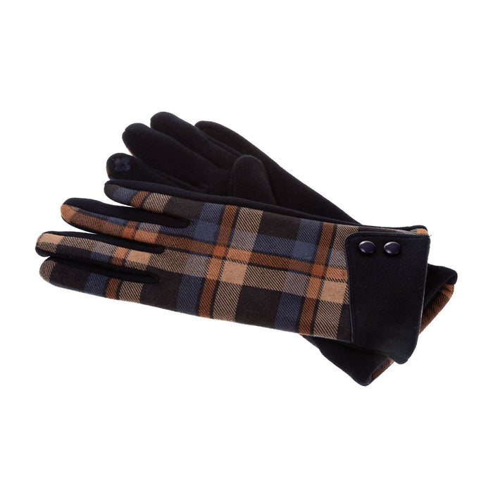 Ladies Button Cuff Glove - Heritage Of Scotland - NAVY