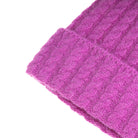 Ladies Cable Lambswool Mix Beanie Pom Violet - Heritage Of Scotland - VIOLET