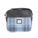 Ladies Ht Leather Cross Body Bag Blue Check / Black - Heritage Of Scotland - BLUE CHECK / BLACK