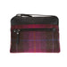 Ladies Ht Leather Cross Body Bag Cerise Check / Black - Heritage Of Scotland - CERISE CHECK / BLACK