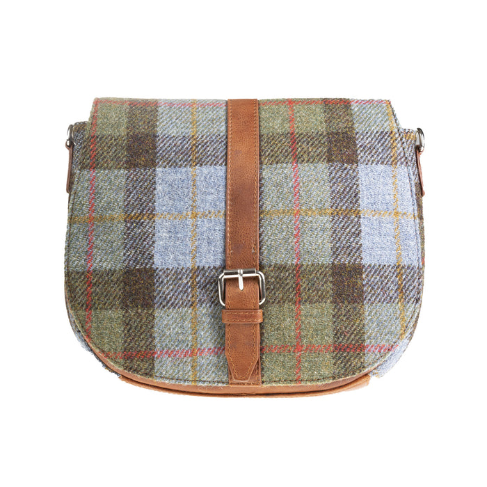 Ladies Ht Leather Flap Over Bag Lovat Check / Tan - Heritage Of Scotland - LOVAT CHECK / TAN