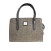 Ladies Ht Leather Hand Bag Brown Herringbone / Black - Heritage Of Scotland - BROWN HERRINGBONE / BLACK