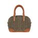 Ladies Ht Leather Hand Bag Brown Herringbone / Tan - Heritage Of Scotland - BROWN HERRINGBONE / TAN