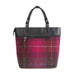 Ladies Ht Leather Hand Bag Cerise Check / Black - Heritage Of Scotland - CERISE CHECK / BLACK