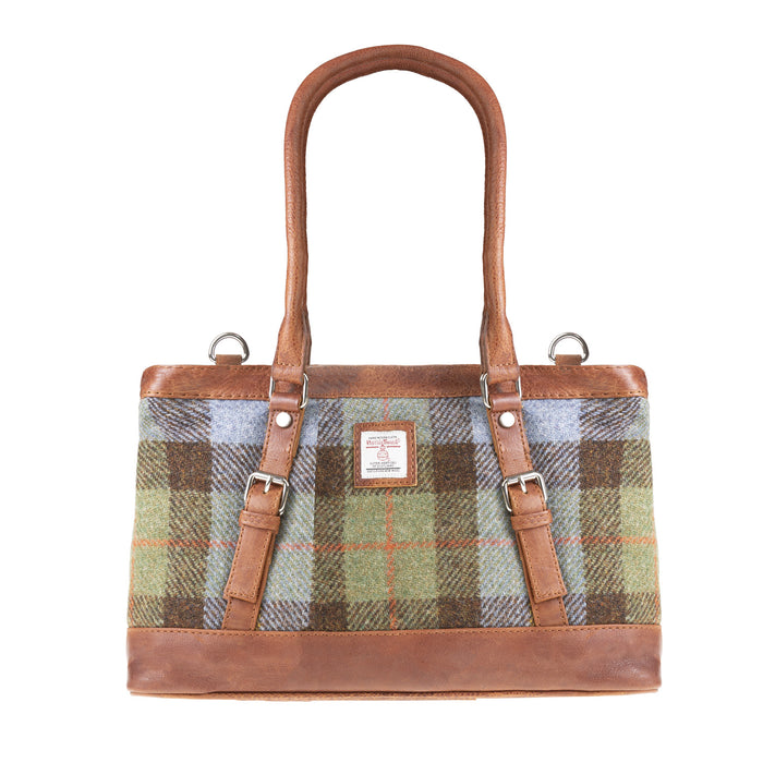 Ladies Ht Leather Hand Bag Lovat Check / Tan - Heritage Of Scotland - LOVAT CHECK / TAN