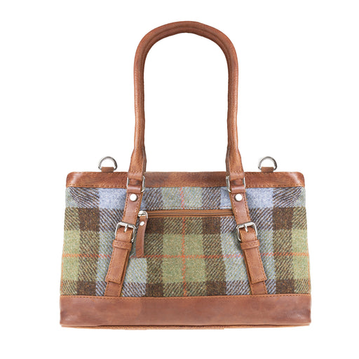 Ladies Ht Leather Hand Bag Lovat Check / Tan - Heritage Of Scotland - LOVAT CHECK / TAN