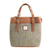 Ladies Ht Leather Hand Bag Lt Brown Check / Tan - Heritage Of Scotland - LT BROWN CHECK / TAN