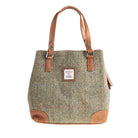 Ladies Ht Leather Hand Bag Lt Brown Check / Tan - Heritage Of Scotland - LT BROWN CHECK / TAN