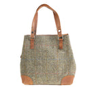 Ladies Ht Leather Hand Bag Lt Brown Check / Tan - Heritage Of Scotland - LT BROWN CHECK / TAN