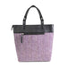 Ladies Ht Leather Hand Bag Plum Herringbone / Black - Heritage Of Scotland - PLUM HERRINGBONE / BLACK