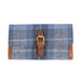 Ladies Ht Leather Long Purse Blue Check / Tan - Heritage Of Scotland - BLUE CHECK / TAN