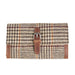 Ladies Ht Leather Long Purse Tan & Brown Dogtooth / Tan - Heritage Of Scotland - TAN & BROWN DOGTOOTH / TAN