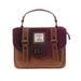 Ladies Ht Leather Mini Satchel Cerise Check / Tan - Heritage Of Scotland - CERISE CHECK / TAN