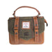 Ladies Ht Leather Mini Satchel Dark Green Check / Tan - Heritage Of Scotland - DARK GREEN CHECK / TAN