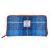 Ladies Ht Leather Purse Blue Check / Tan - Heritage Of Scotland - BLUE CHECK / TAN