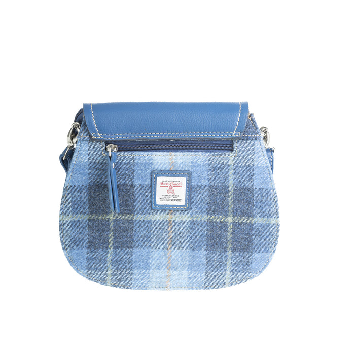 Ladies Ht Leather Shoulder Bag Blue Check / Blue - Heritage Of Scotland - BLUE CHECK / BLUE