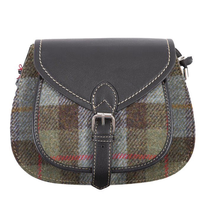 Ladies Ht Leather Shoulder Bag Lovat Check / Black - Heritage Of Scotland - LOVAT CHECK / BLACK