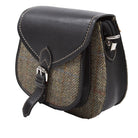 Ladies Ht Leather Shoulder Bag Lt Brown Check / Black - Heritage Of Scotland - LT BROWN CHECK / BLACK