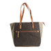 Ladies Ht Leather Tote Bag Dk Brn Barleycorn W. Lt Brn Chk / Tan - Heritage Of Scotland - DK BRN BARLEYCORN W. LT BRN CHK / TAN