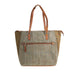 Ladies Ht Leather Tote Bag Lt Brown Chk W. Autumn Brown Chk / Tan - Heritage Of Scotland - LT BROWN CHK W. AUTUMN BROWN CHK / TAN