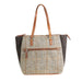 Ladies Ht Leather Tote Bag Tan & Brown Hb W. Dark Brown Bc / Tan - Heritage Of Scotland - TAN & BROWN HB W. DARK BROWN BC / TAN