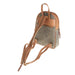 Ladies Ht Leather Zipped Backpack Brown Herringbone / Tan - Heritage Of Scotland - BROWN HERRINGBONE / TAN