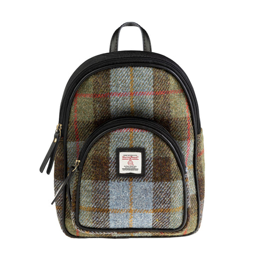 Ladies Ht Leather Zipped Backpack Lovat Check / Black - Heritage Of Scotland - LOVAT CHECK / BLACK