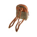 Ladies Ht Leather Zipped Backpack Lt Brown Check / Tan - Heritage Of Scotland - LT BROWN CHECK / TAN