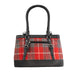 Ladies Ht Vegan Leather Hand Bag Red Check / Black - Heritage Of Scotland - RED CHECK / BLACK