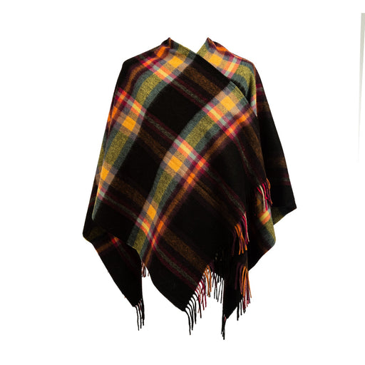 Ladies Mini Lambswool Cape Deco Check Ginger (One Size) - Heritage Of Scotland - DECO CHECK GINGER