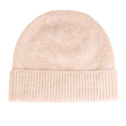 Ladies Plain Lambswool Mix Beanie Sand - Heritage Of Scotland - SAND