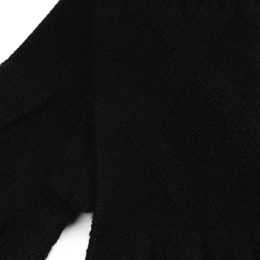 Ladies Racking Rib Detail Glove Black - Heritage Of Scotland - BLACK