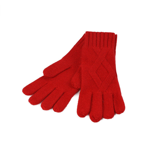 Ladies Racking Rib Detail Glove Cardinal - Heritage Of Scotland - CARDINAL