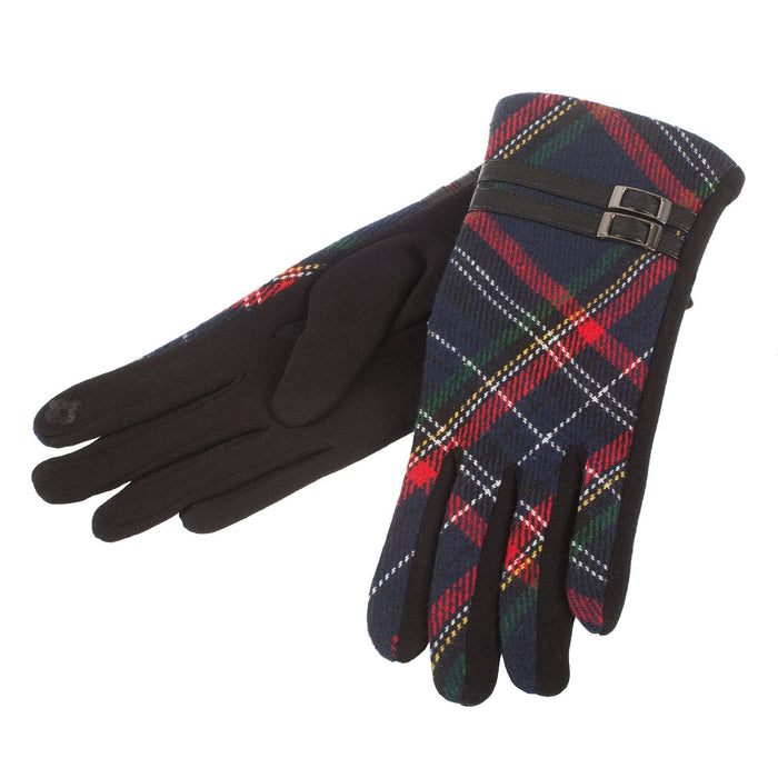 Ladies Tartan Buckle Gloves - Heritage Of Scotland - BLACK