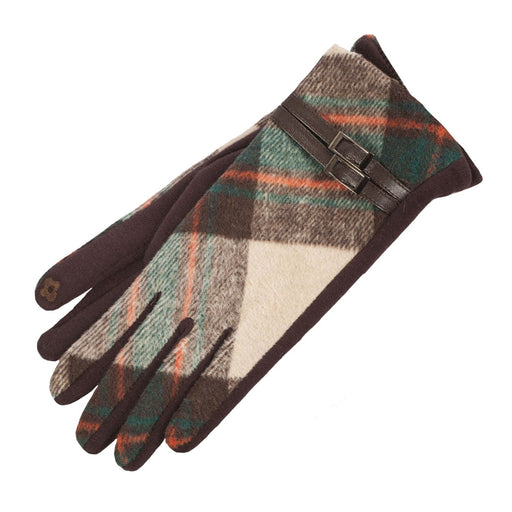 Ladies Tartan Buckle Gloves - Heritage Of Scotland - GREEN