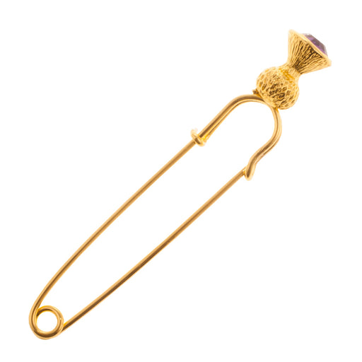 Ladies Thistle Kilt Pin - Heritage Of Scotland - PURPLE / GOLD
