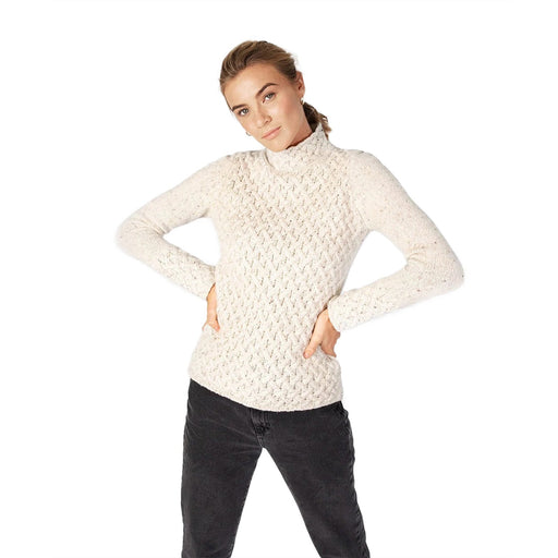 Ladies Trellis Sweater Chalk White - Heritage Of Scotland - CHALK WHITE