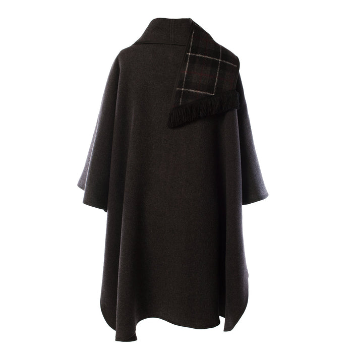 Ladies Wool Blend Reversible Cape Charcoal  Heritage of Scotland —  Heritage Of Scotland