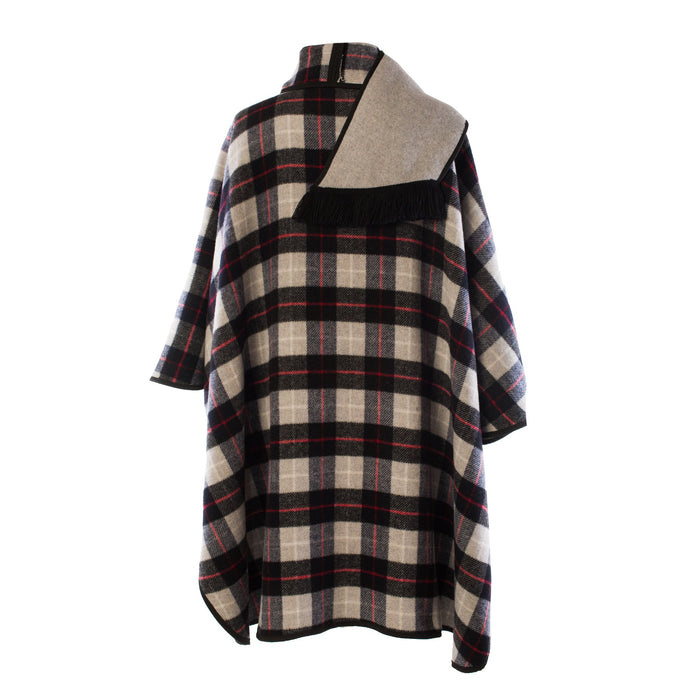 Ladies Wool Blend Reversible Cape Silver - Heritage Of Scotland - SILVER