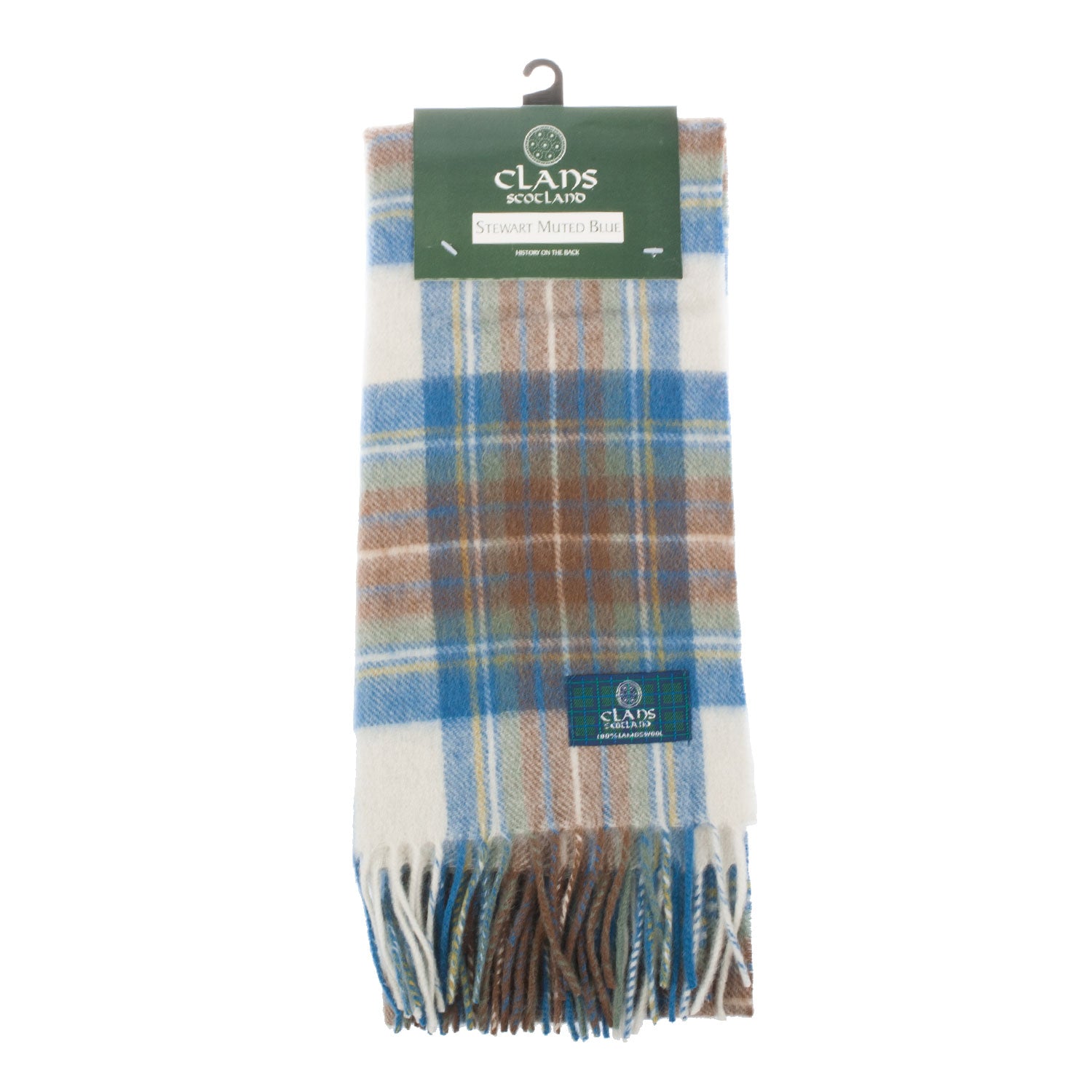 Lambswool Scottish Tartan Clan Scarf Stewart Muted Blue - Heritage Of Scotland - STEWART MUTED BLUE