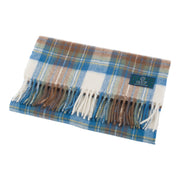 Lambswool Scottish Tartan Clan Scarf Stewart Muted Blue - Heritage Of Scotland - STEWART MUTED BLUE