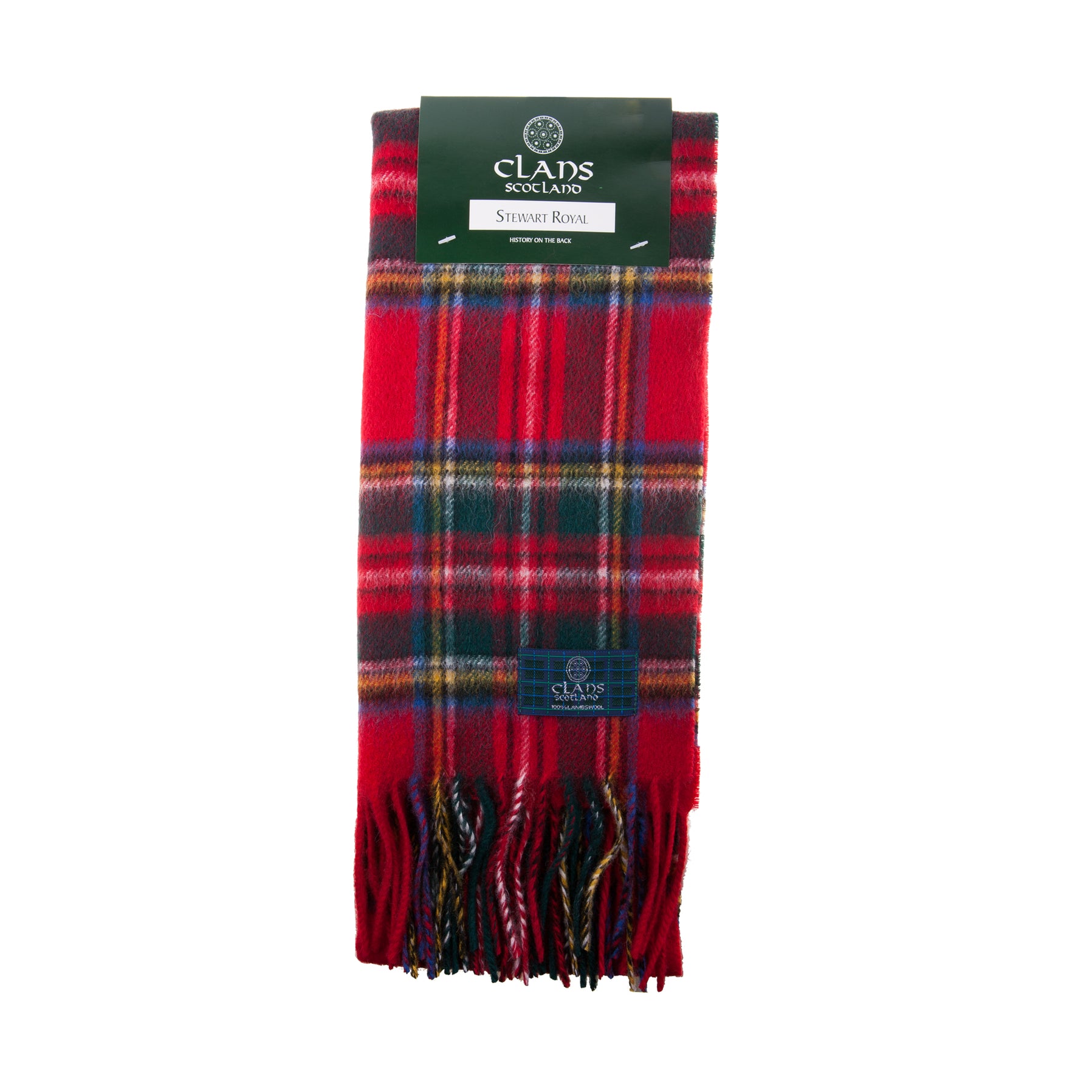 thumbnail interactive-video image 1 of Authentic Clan Ross Tartan Scarf – 100% Wool, Made In UK, Fringed Finish (10x54 Inches) 1 of 6