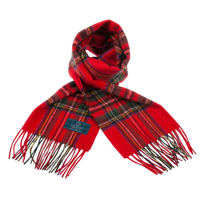Pure Lambswool Royal Stewart Tartan Clan Scarf Made in Scotland