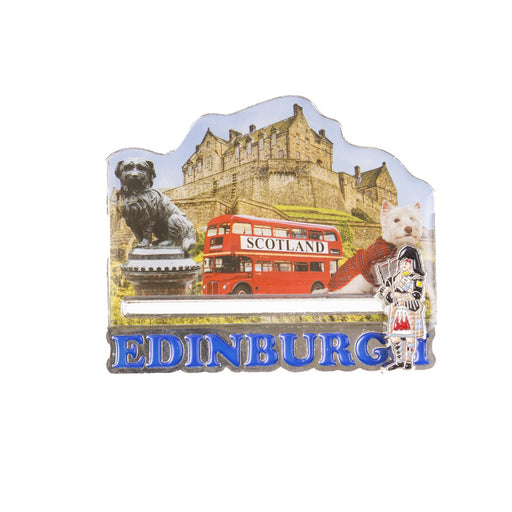 Magnet Piper Edin Castle/Bus/Bobby/Dog - Heritage Of Scotland - NA