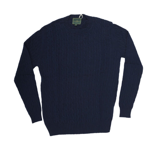 Marchbrae Gents Cable Crew Neck Navy - Heritage Of Scotland - NAVY
