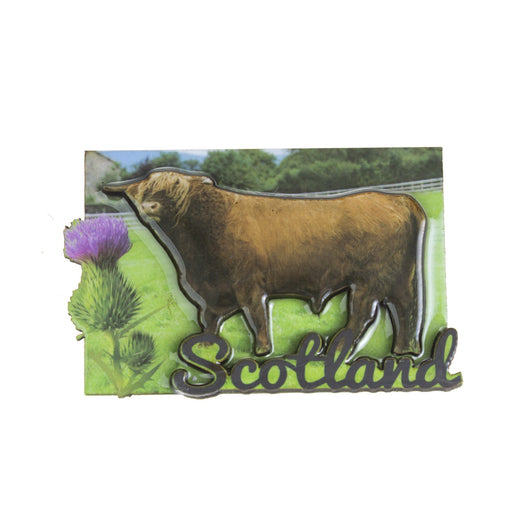 Mdf Magnet - Thistle/ Cow - Heritage Of Scotland - NA