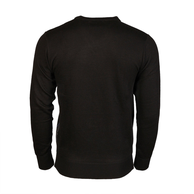 Men's Argyle Ballantrae Jumper Black - Heritage Of Scotland - BLACK