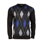 Men's Argyle Ballantrae Jumper Crew Nec Black - Heritage Of Scotland - BLACK
